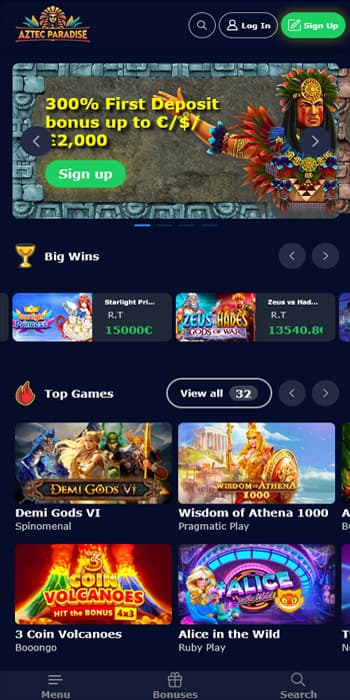 Paysafecard Casinos UK Aztec Paradise